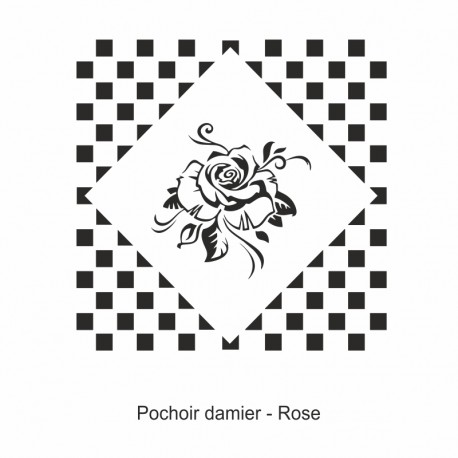 Pochoir damier - Rose