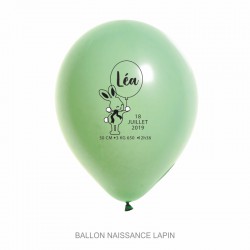 Ballons personnalisés - Naissance Lapin