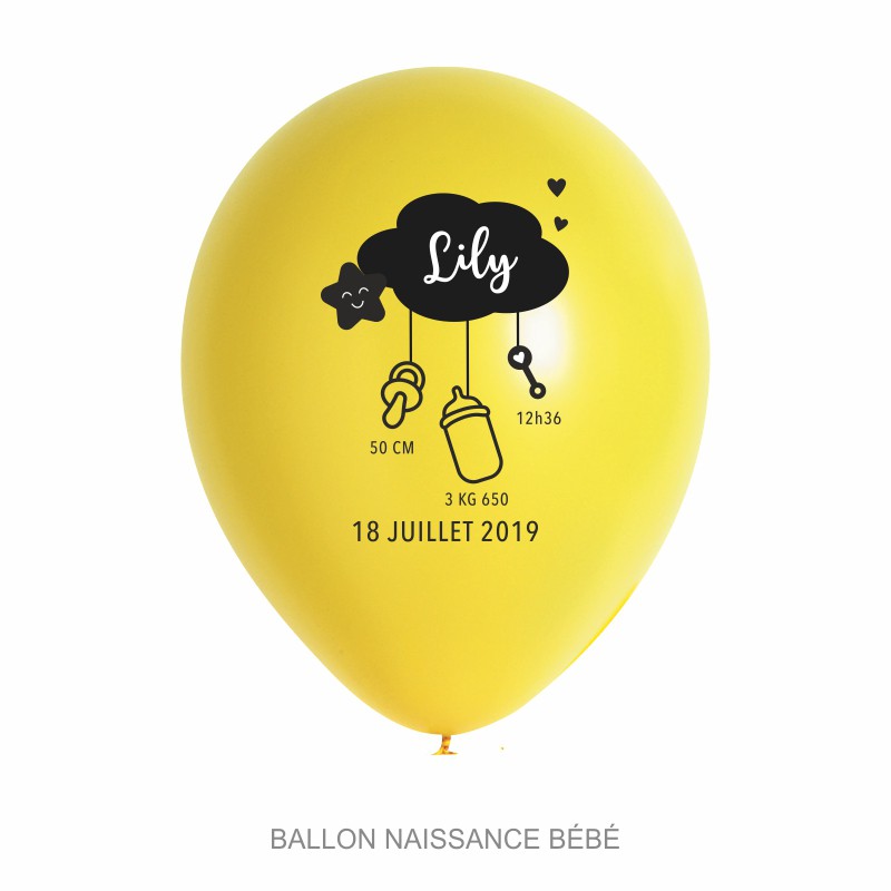 Ballons Personnalises Naissance Bebe A Votre Prenom Date Taille Poids Heure De Naissance